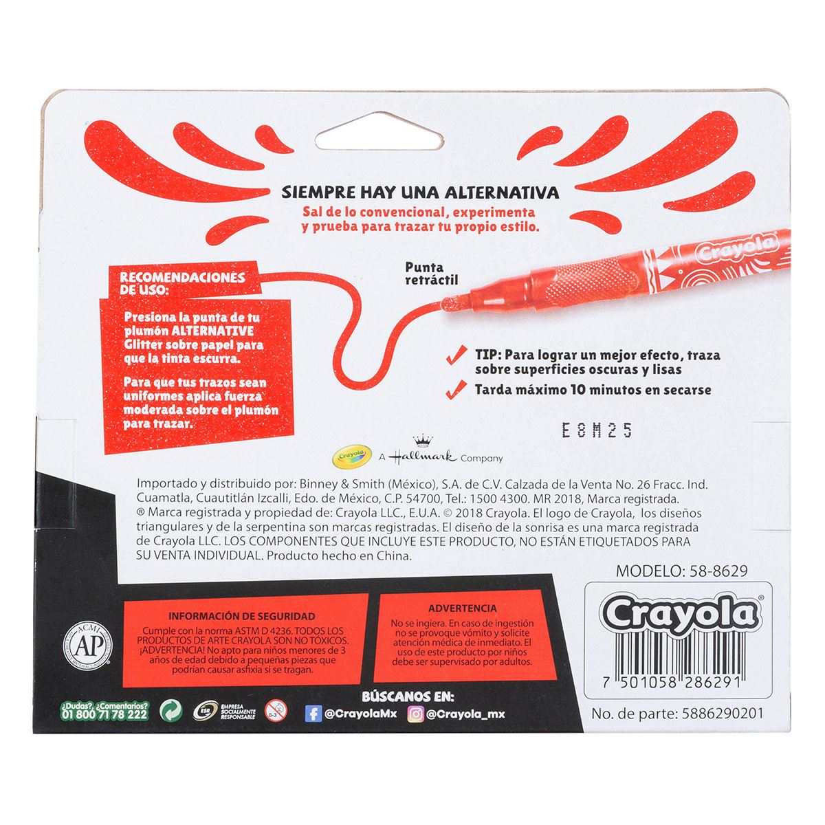 Plumones Crayola glitter alternative 8