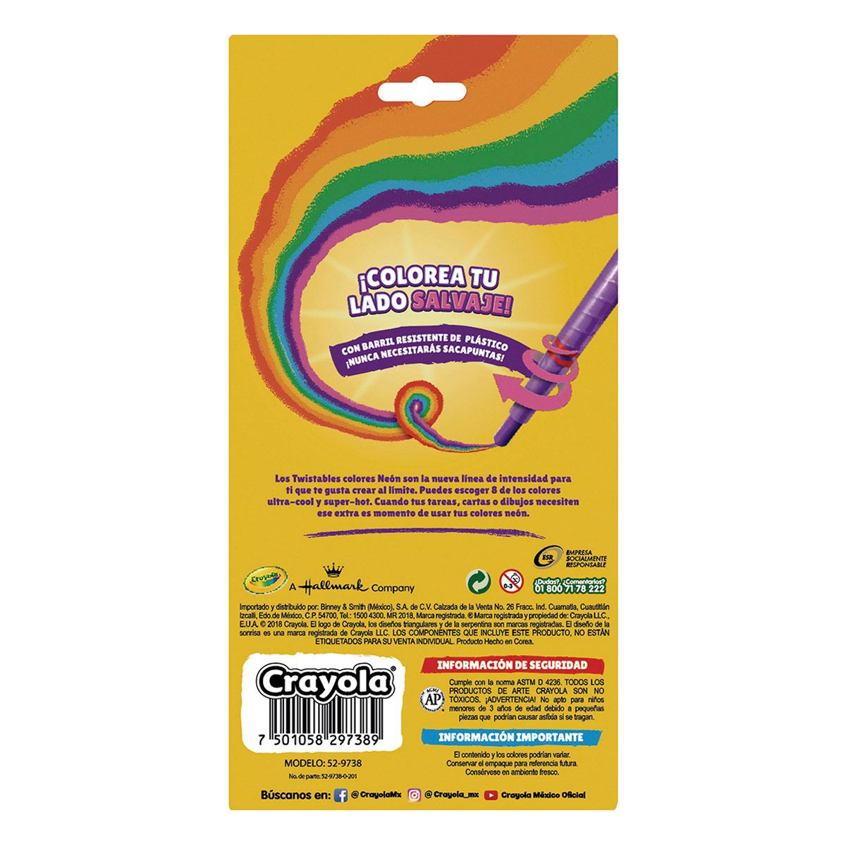 8 crayones CRAYOLA twistables extremos