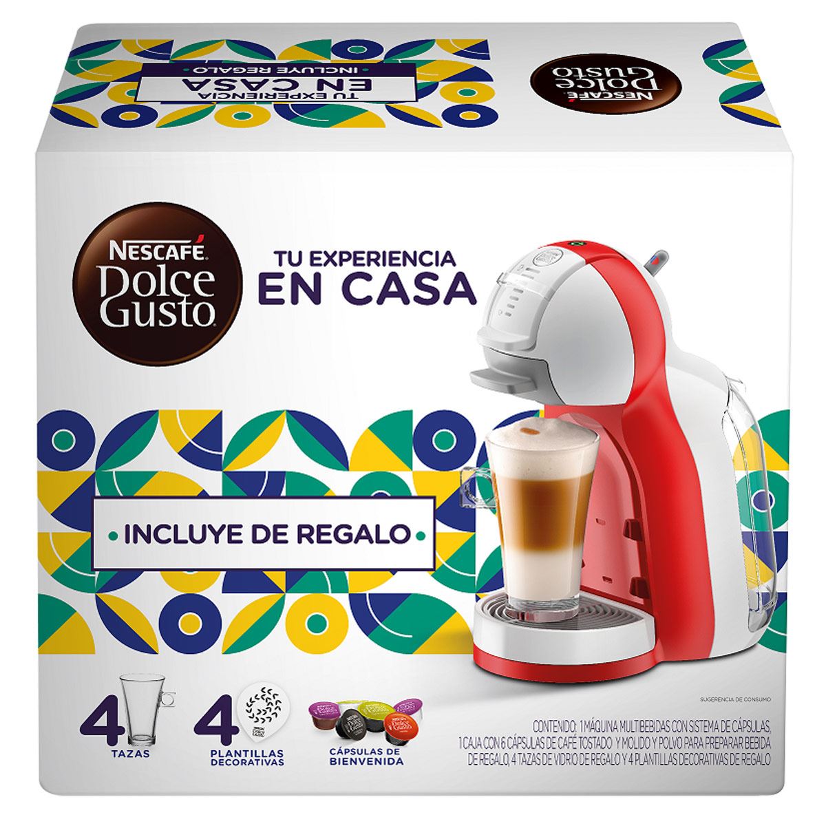 Cafetera Mini Me roja con blanco Dolce Gusto