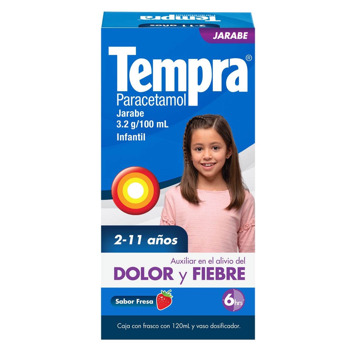 Tempra jarabe fresa 3.2g