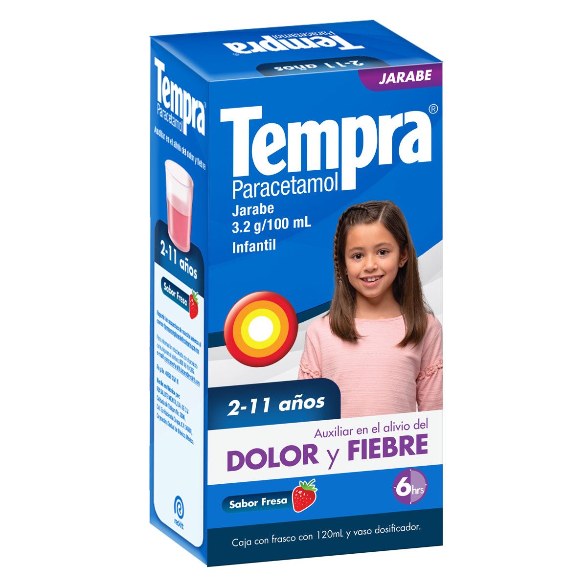 Tempra jarabe fresa 3.2g
