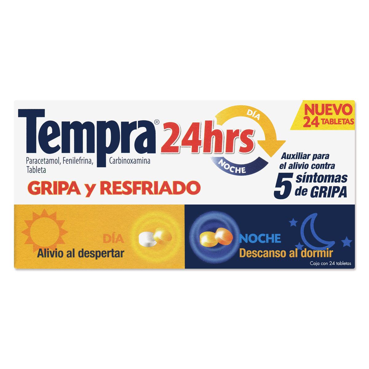 TEMPRA 24HRS DIA/NOCHE TAB 24
