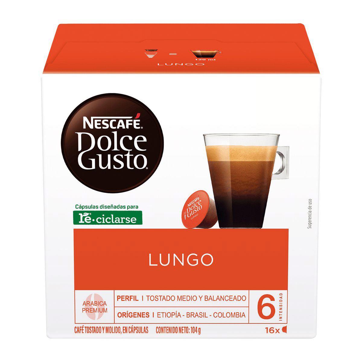 Cápsulas Lungo 16 piezas