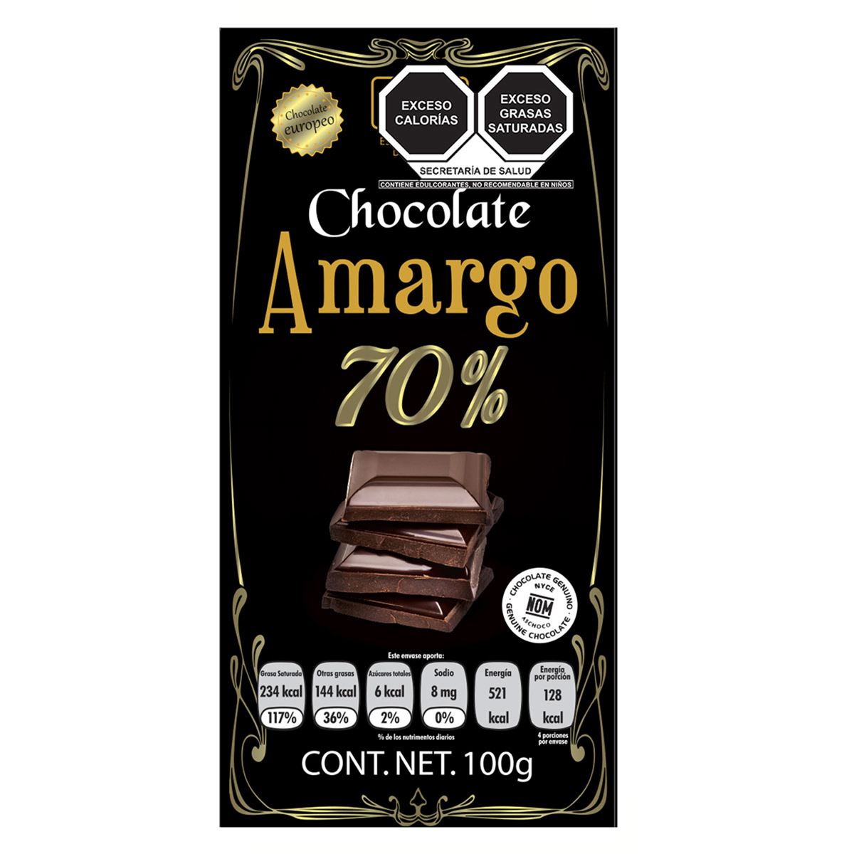 Chocolate Holex Amargo S/ Azúcar 70%