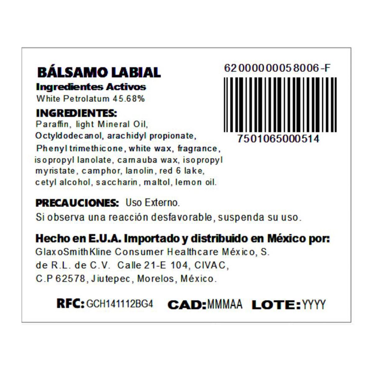 Balsamo Labial Chapstick Fresa 4.2g