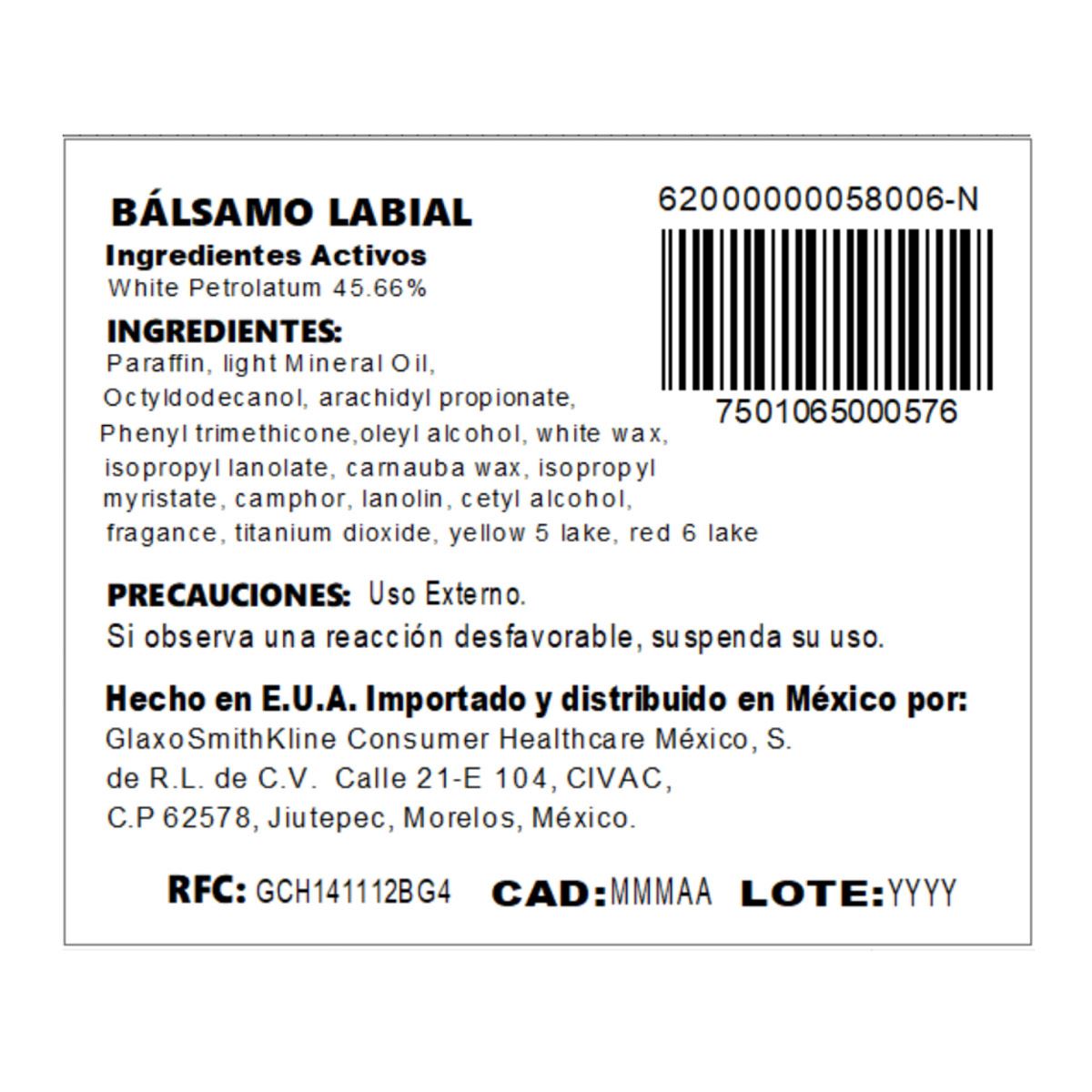 Balsamo Labial Chapstick Natural 4.2g