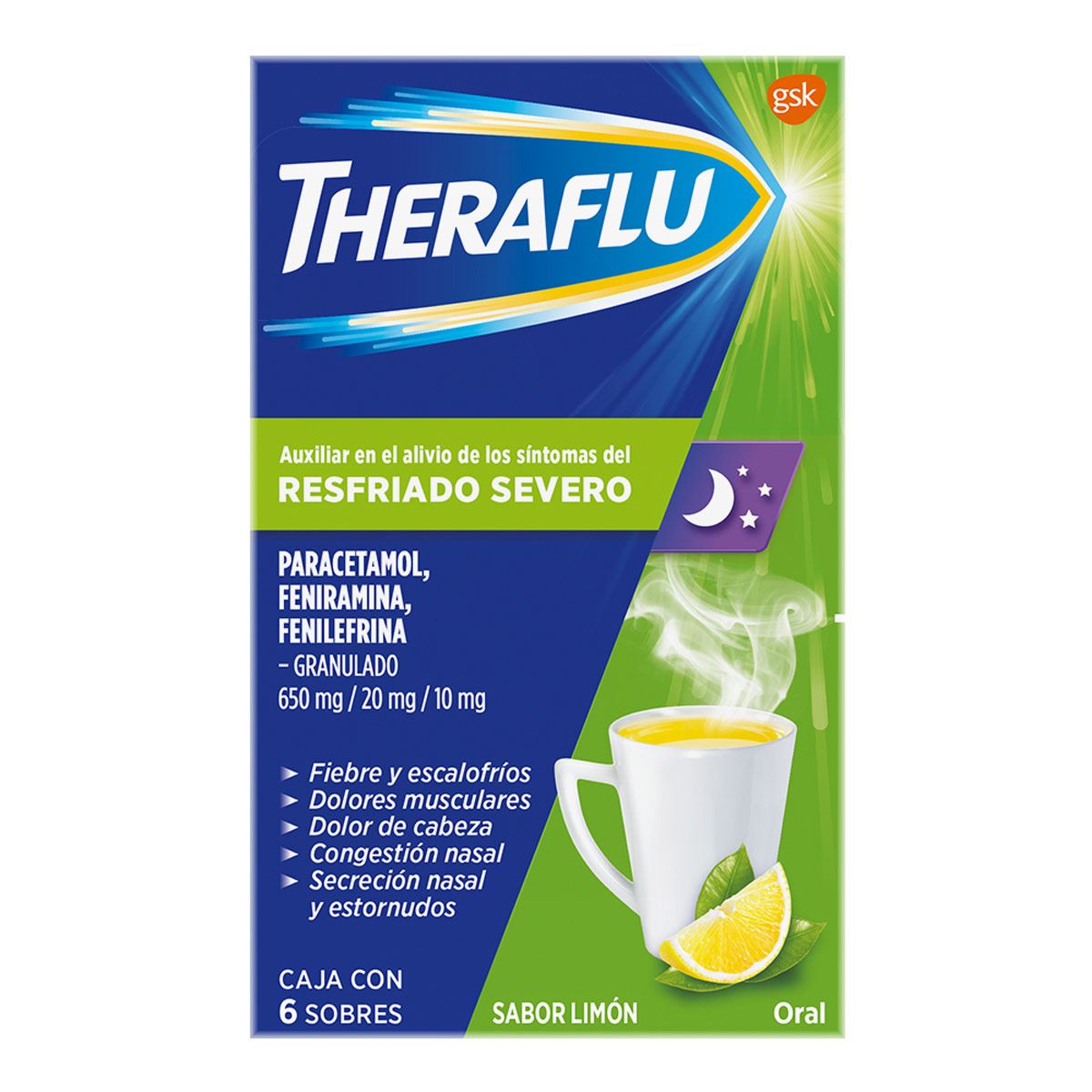 Theraflu Exverde 10mg 6 sobres