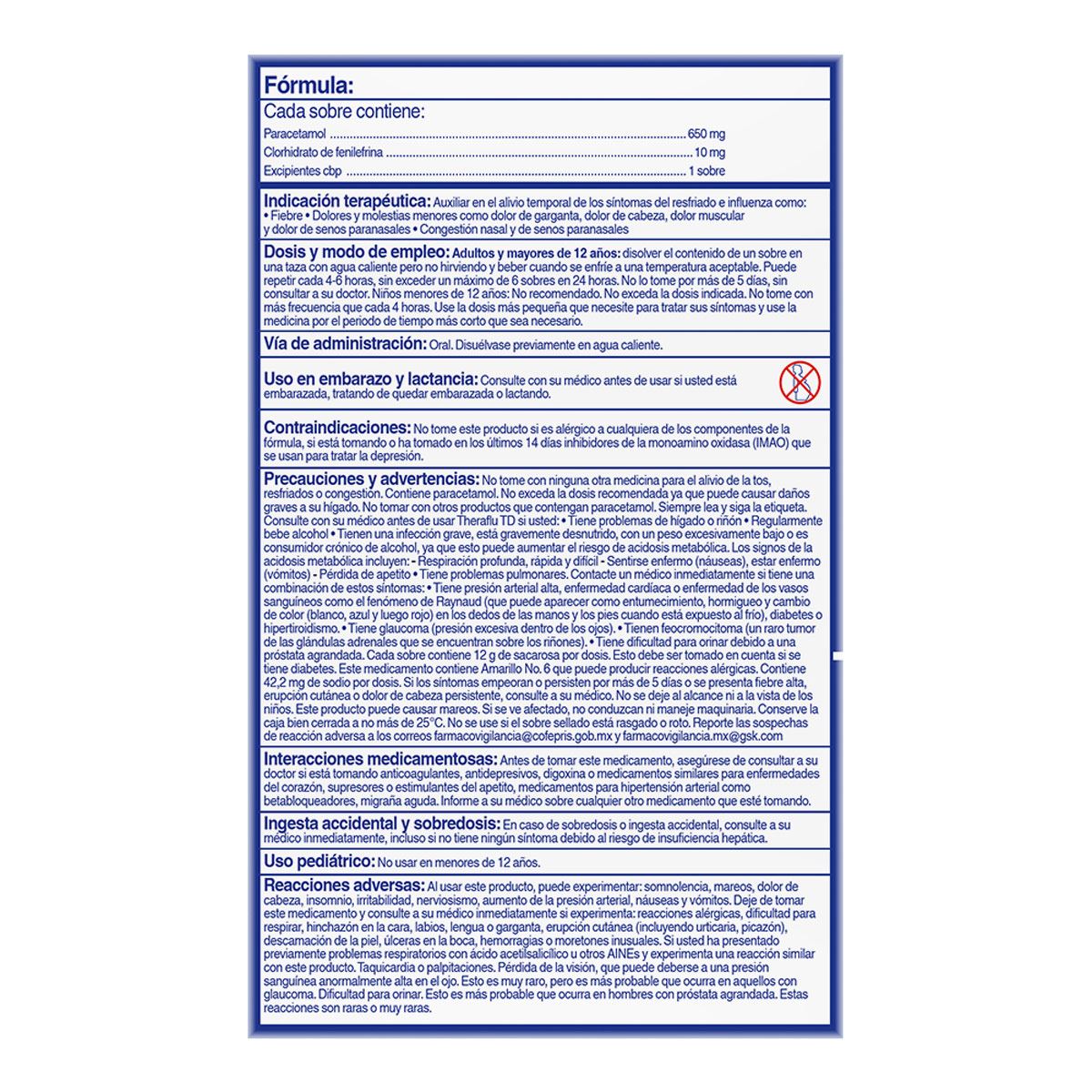 Theraflu Rojo 10mg 6 sobres