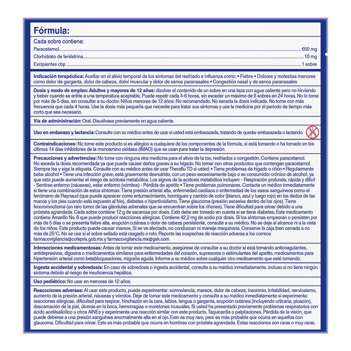 Theraflu Rojo 10mg 10 sobres