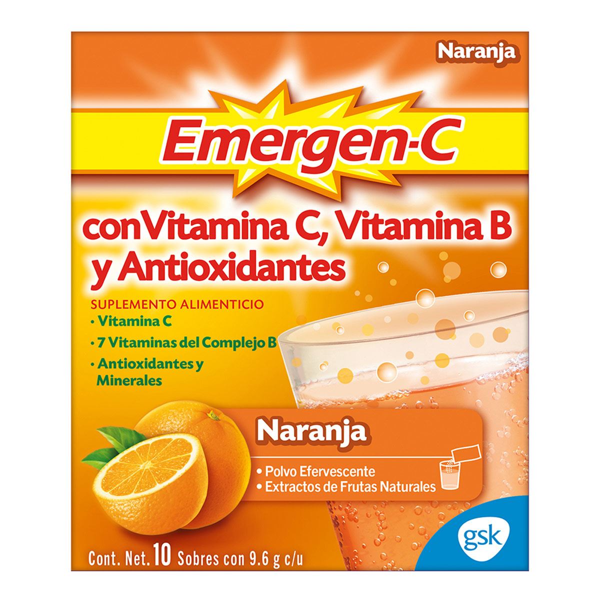 Emergen-C Vitamina Naranja 10 sobres