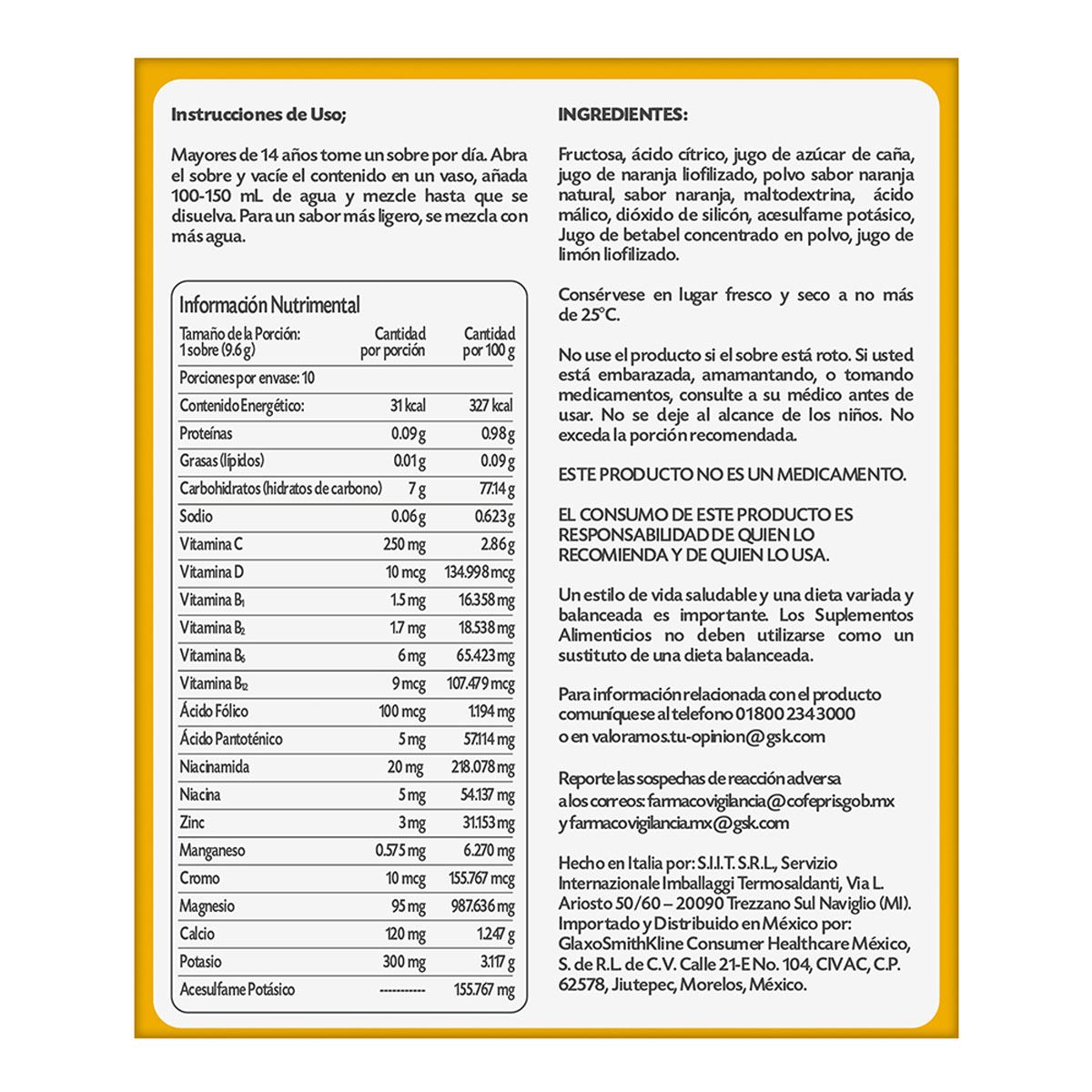 Emergen-C Vitamina Naranja 10 sobres