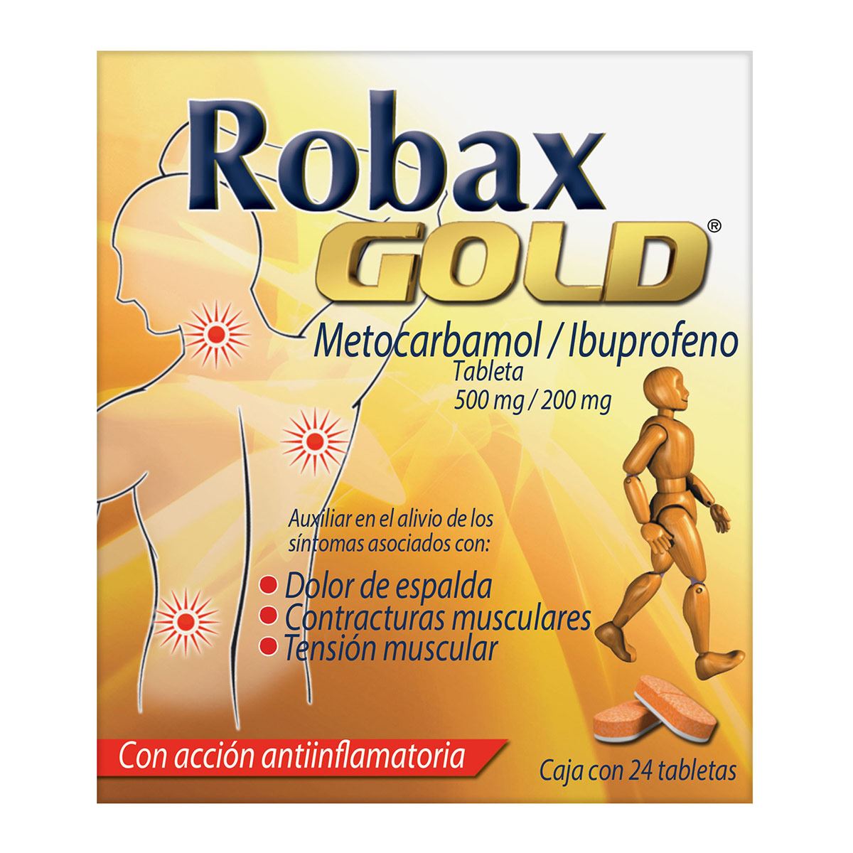 ROBAX GOLD 500/200MG TAB 24