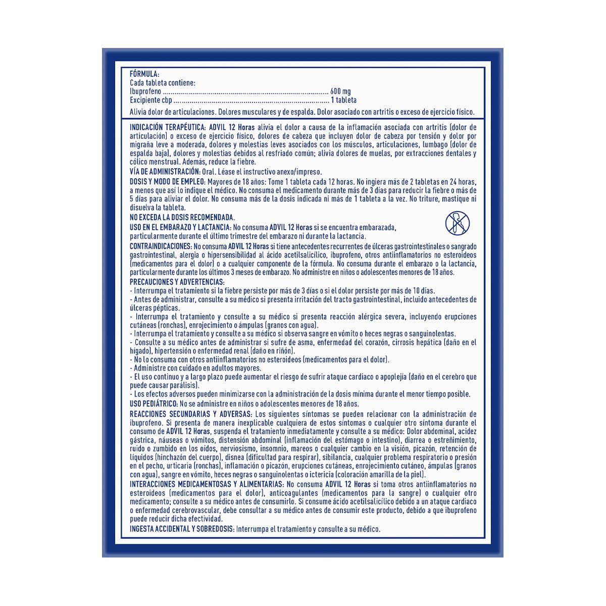 ADVIL 12 HRS 6 TAB 600MG