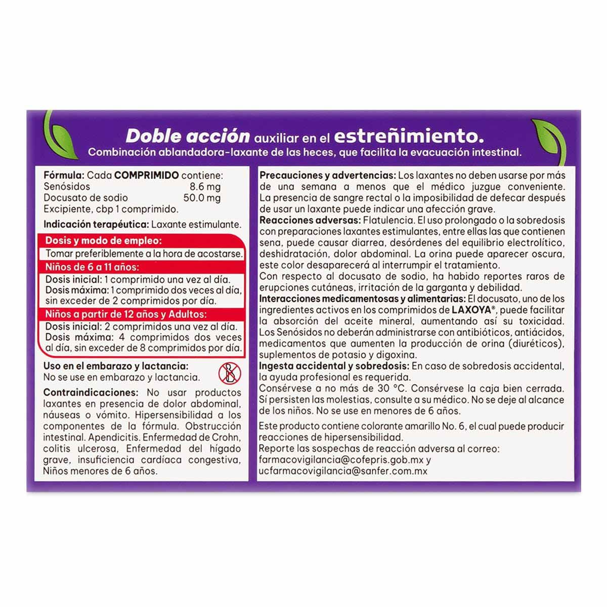 Laxoya Comprimidos 20 8.6/50 mg