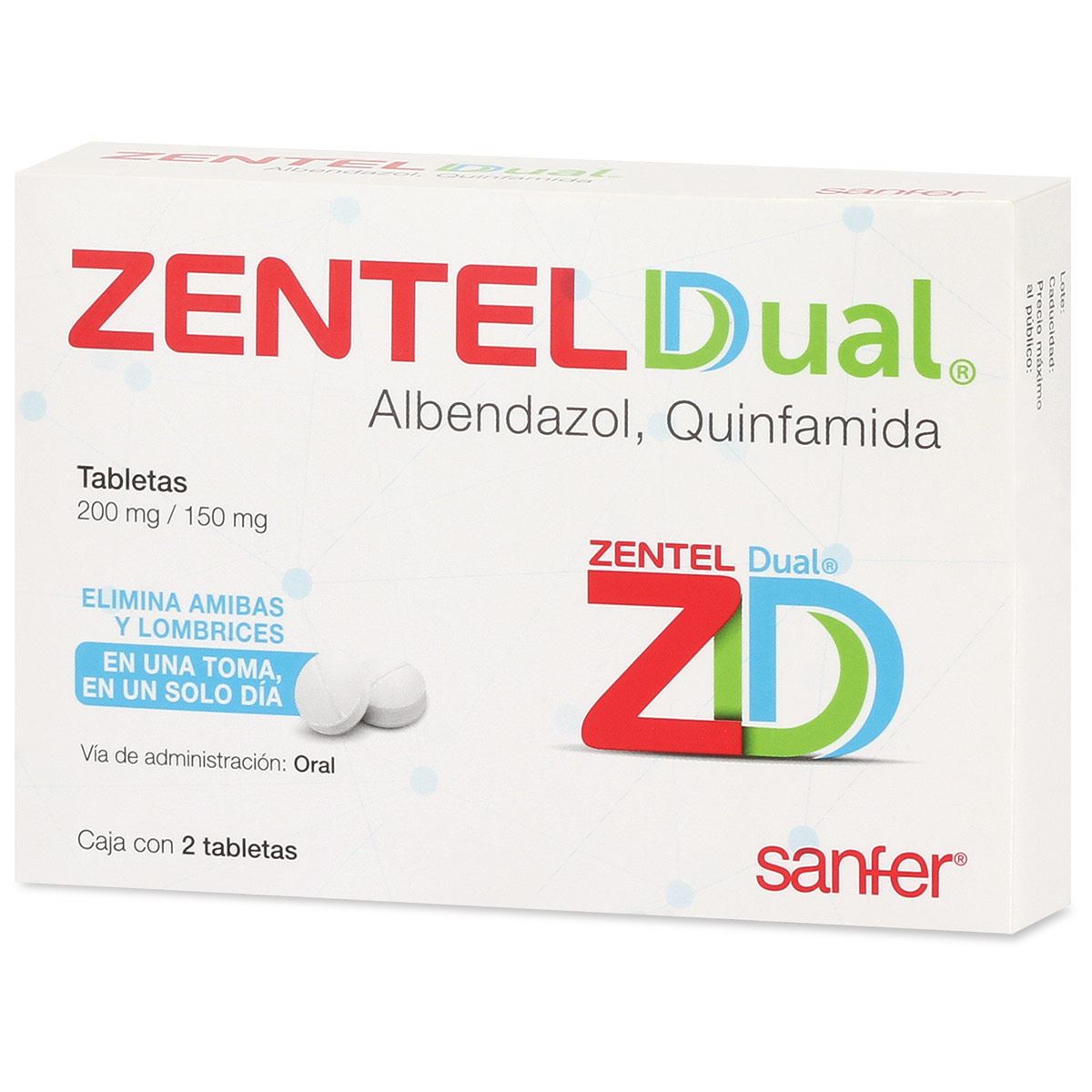 Zentel dual 200 150mg tab 2