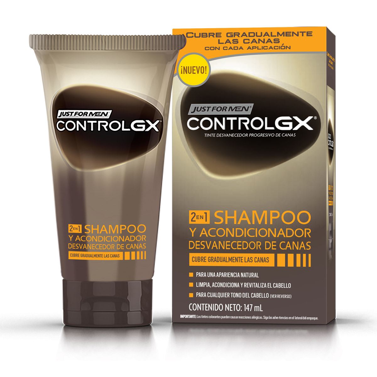 Control Gx Just For Men Tinte en Shampoo 2 en 1