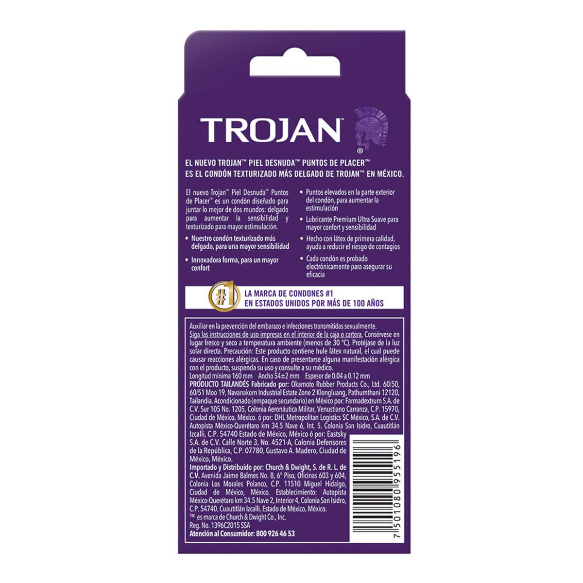 Condones de Latex Ultra Delgados Texturizados Trojan 9 piezas