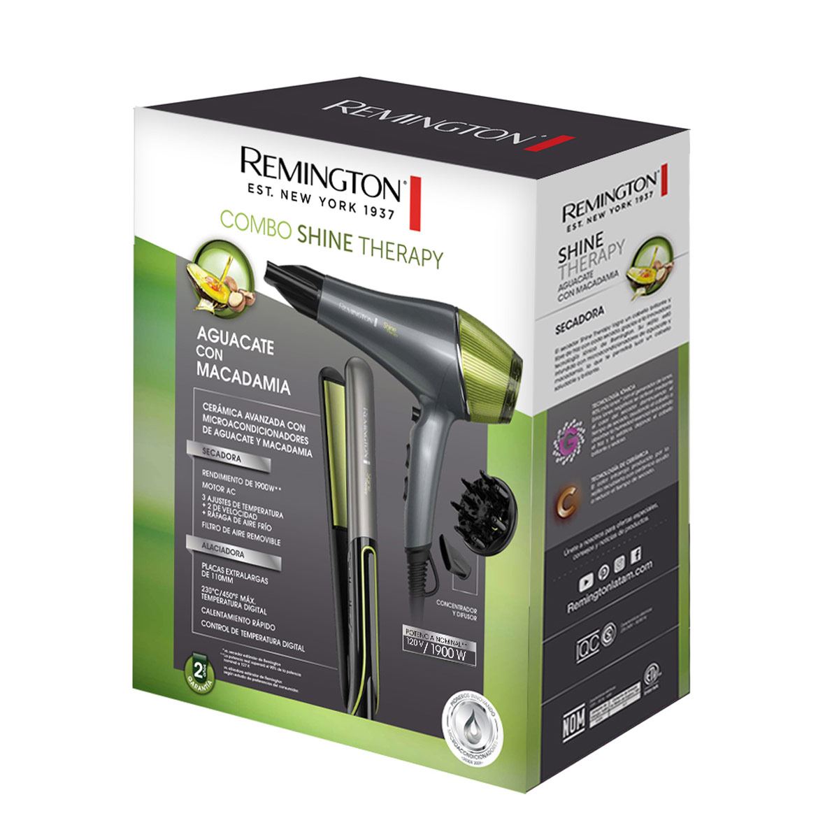 Combo Alaciadora y Secadora Aguacate Macadamia Remington