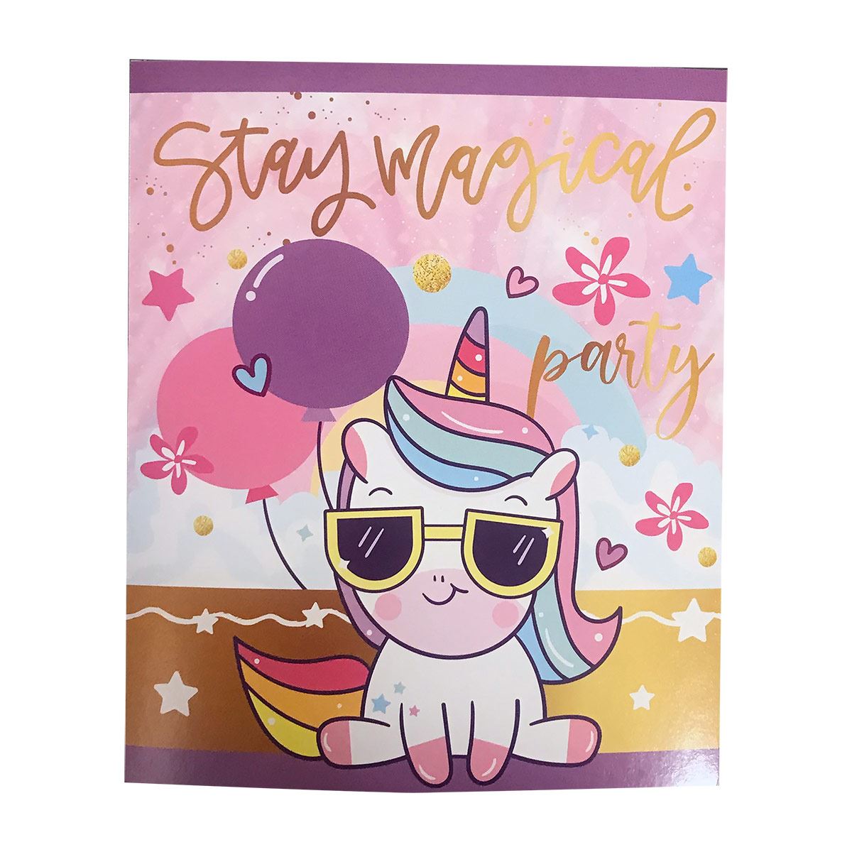 Invitación Dipak unicornios cute 6 piezas