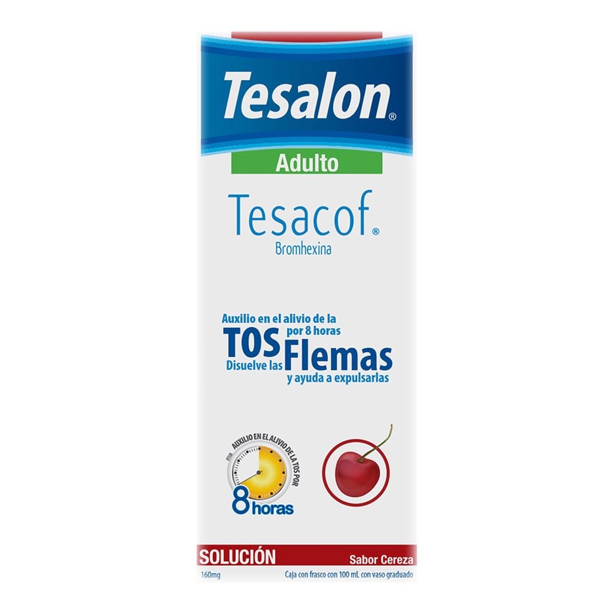 Jarabe para la tos Tesalon Tesacof Solución 160 mg Frasco con 100 ml