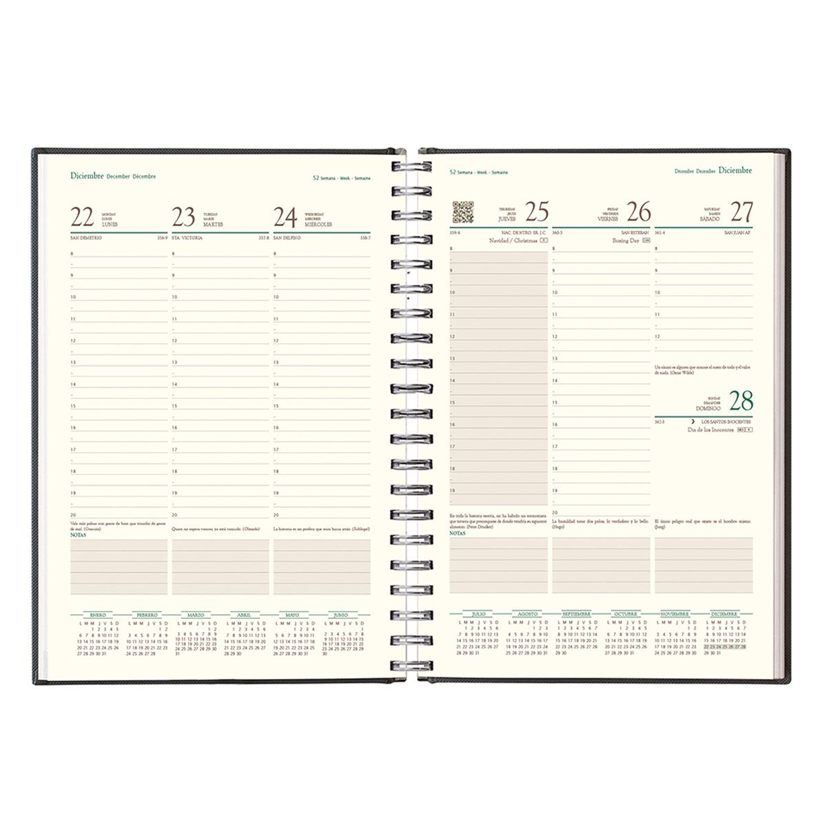 Agenda semanal ecologica gris oxford