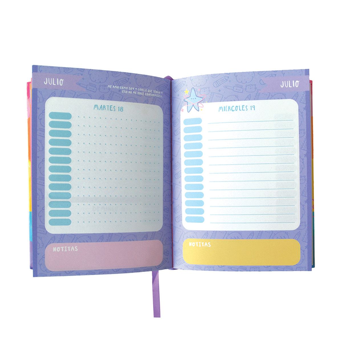 Agenda diaria vania bachur con hoja de stickers