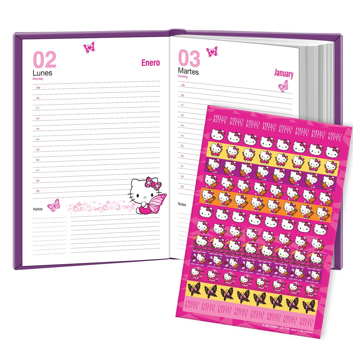 Agenda diaria hello kitty negra