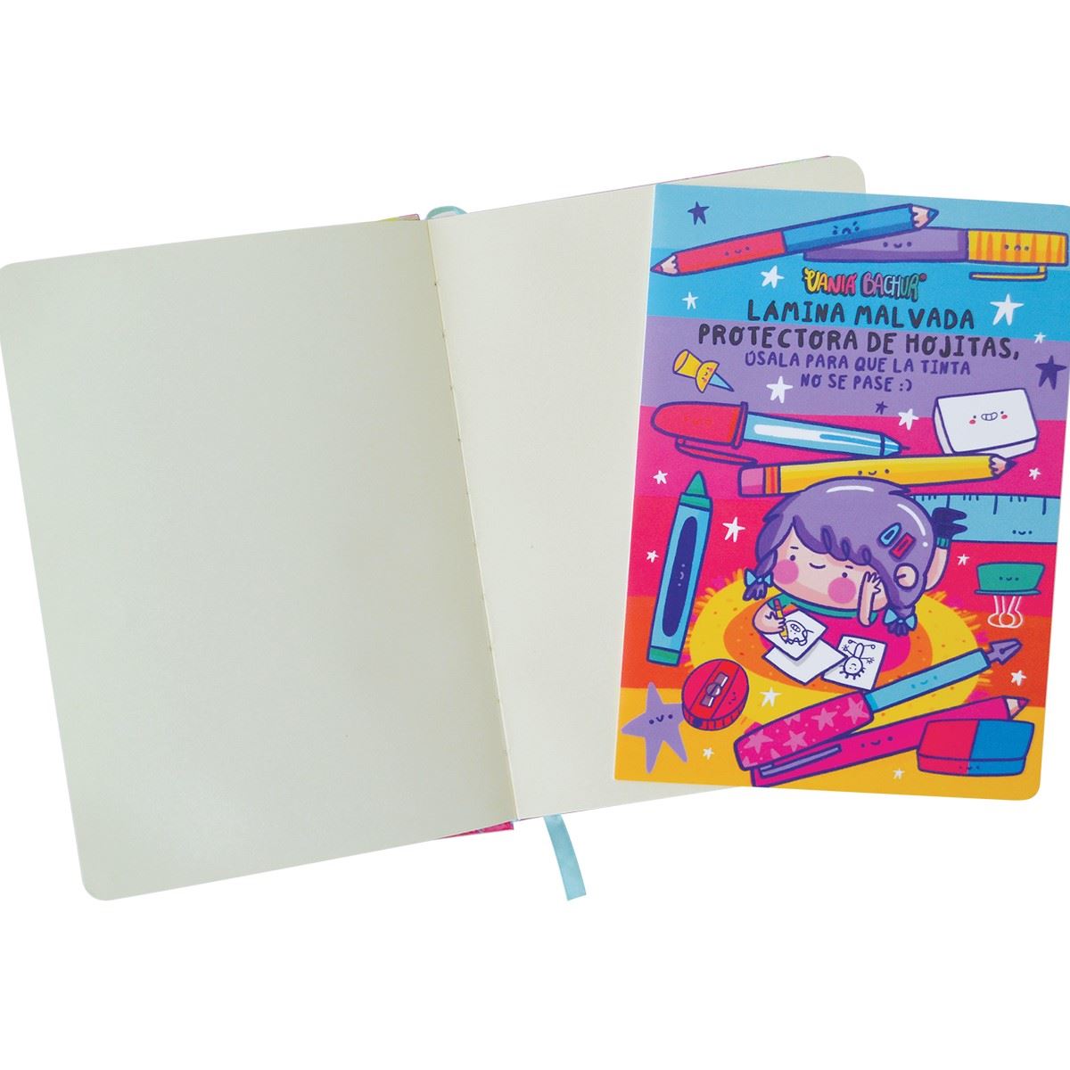 Libreta de Viaje Sketch Book Vania Bachur Diseño Multicolor con Frase