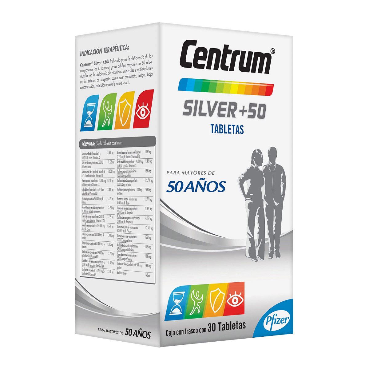 Multivitamínico Centrum Silver +50 Frasco con 30 tabletas