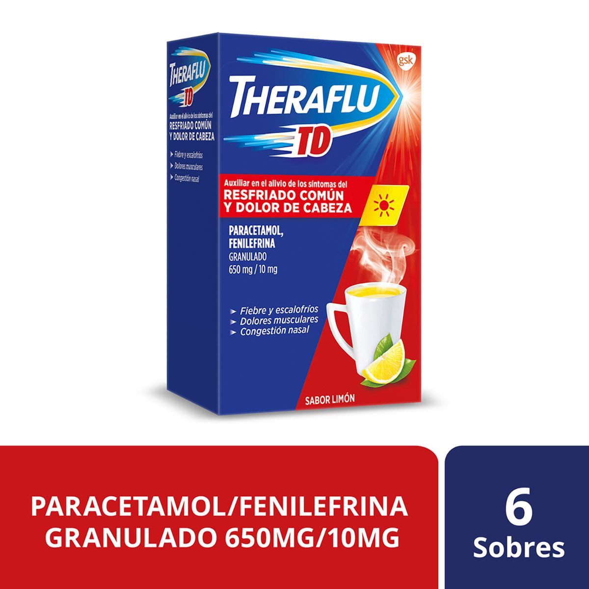 Té Antigripal Theraflu Día 6 sobres