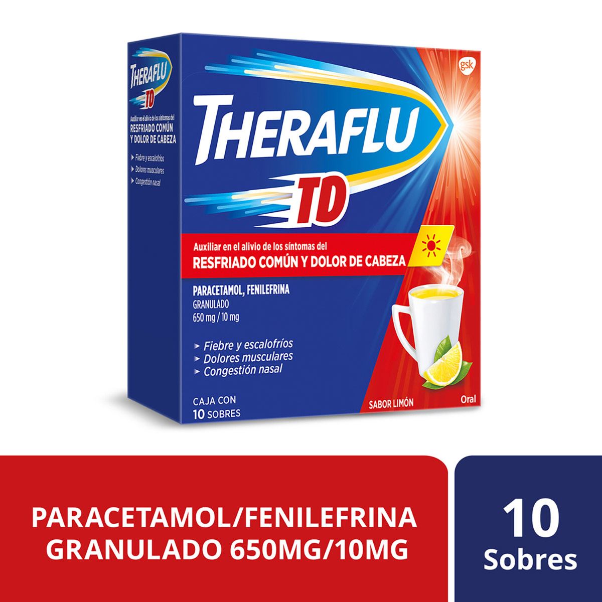 Té Antigripal Theraflu Día 10 sobres