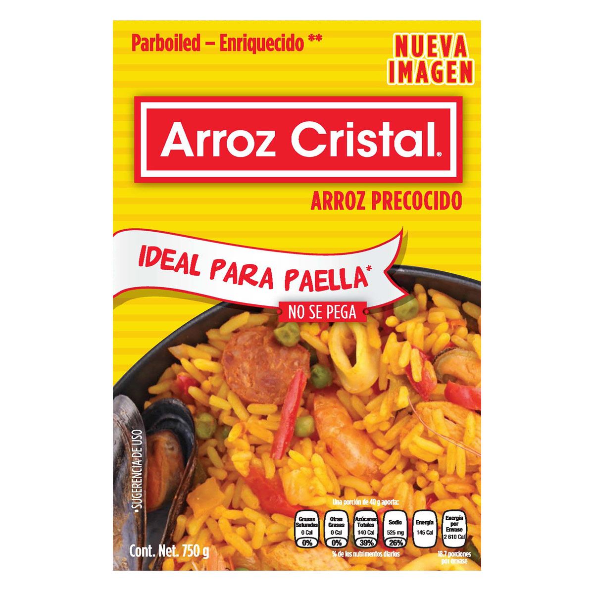 Arroz Precocido 750 Gramos Cristal