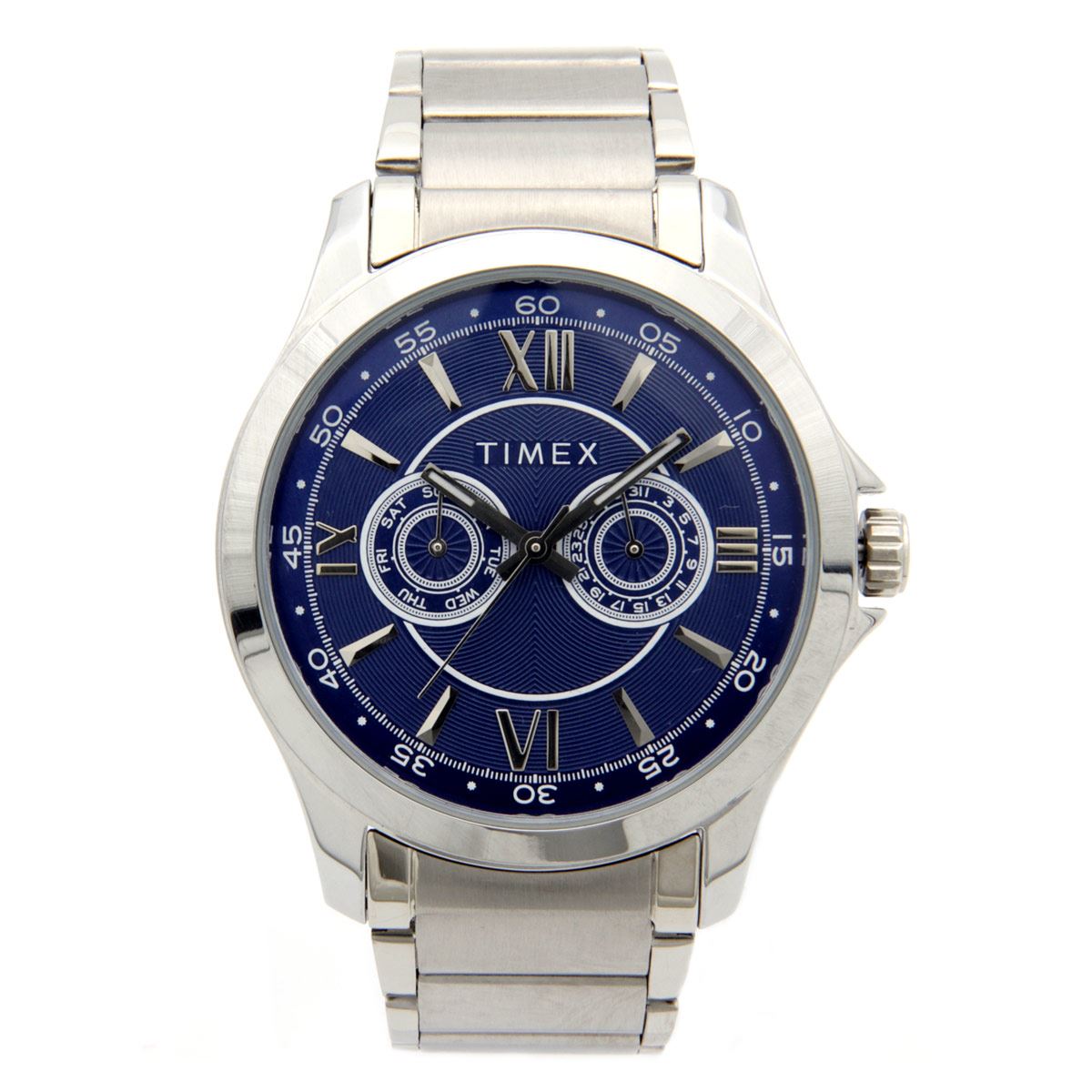 Reloj Timex Plateado y Azul Para Caballero