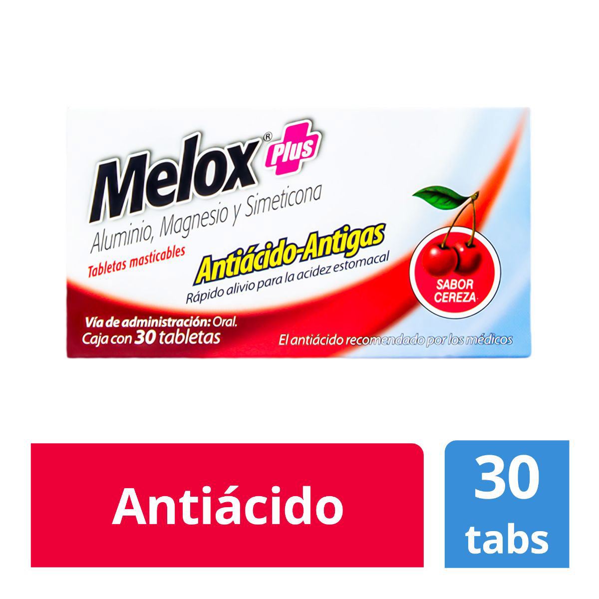 Melox-Plus Anti Gas Masticable Sabor Cereza