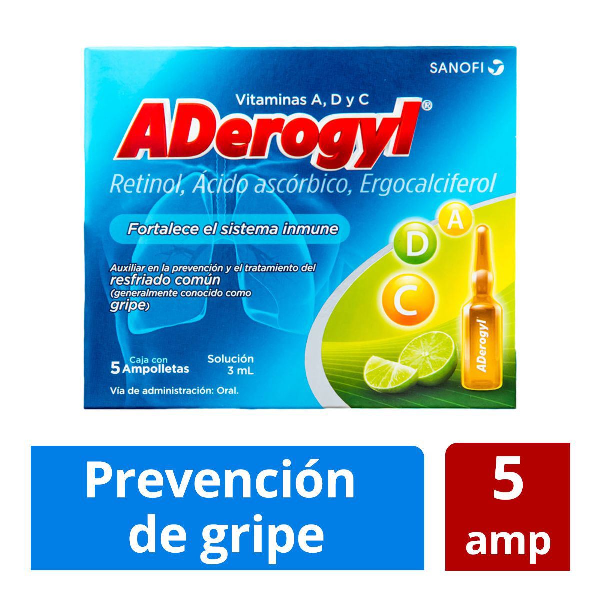 Aderogyl 15 con 5 Ampolletas