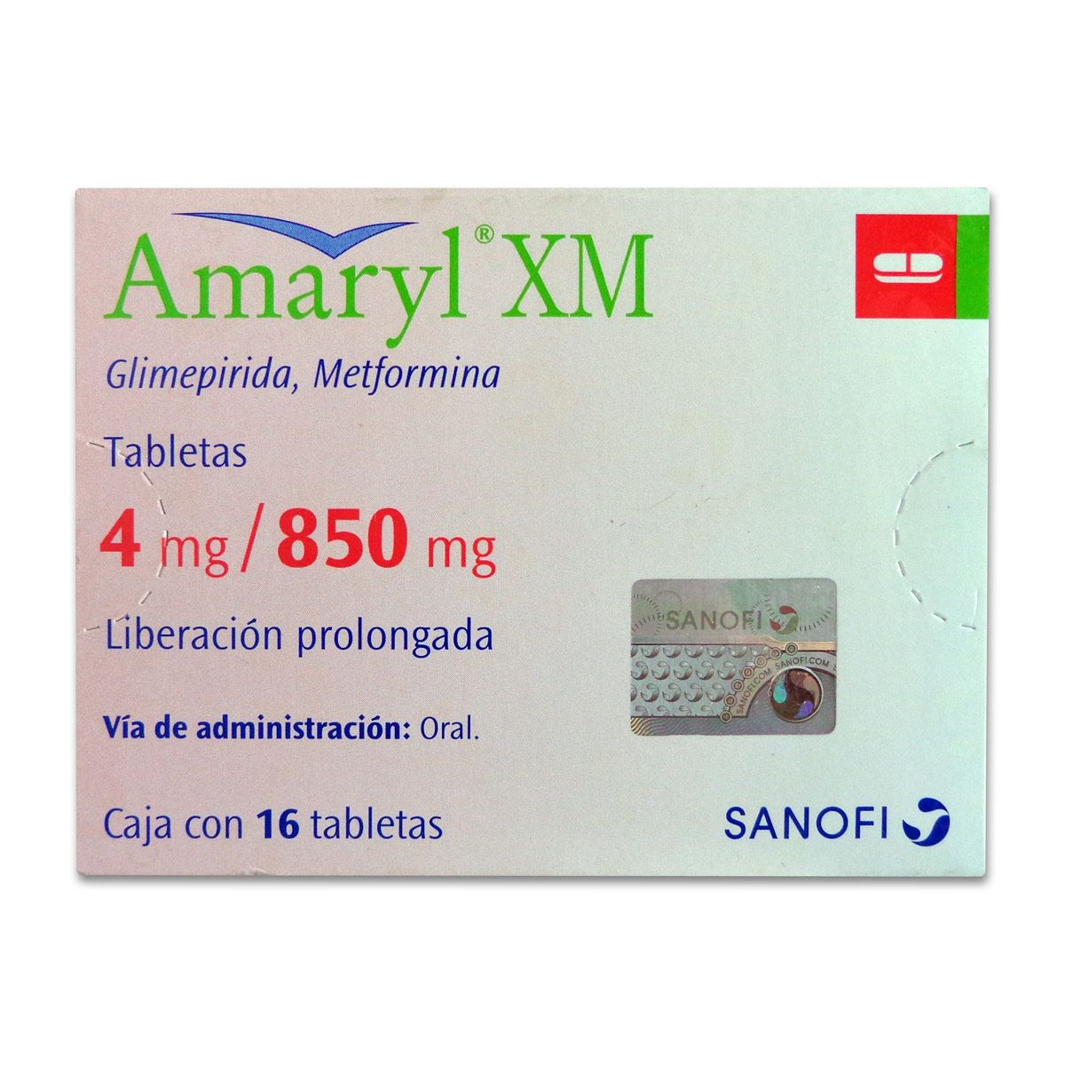 Amaryl xm t 16 4mg/850mg