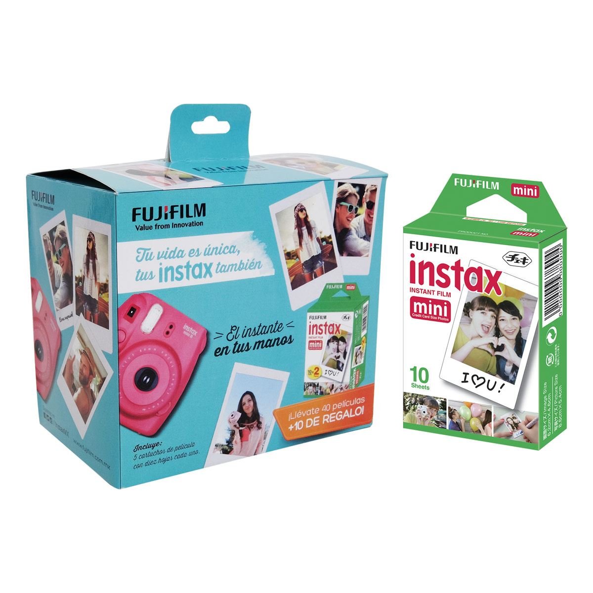 Fujifilm Instax Mini 9 - Cámara instantánea + funda personalizada + paquete  con 50 hojas de papel fotográfico Fujifilm Instax + álbum de fotos para