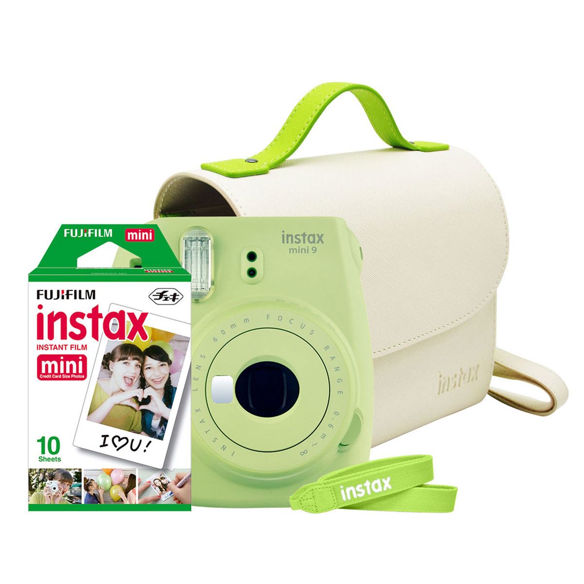 Paquete Cámara Instax Mini 9 Lima+ Estuche