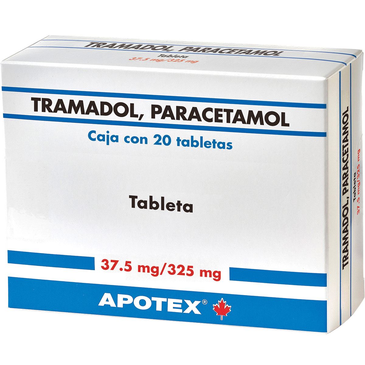 TRAMADOL / PARACETAMOL Caja/ blister  20 tabletas de 37.5 / 325 mg