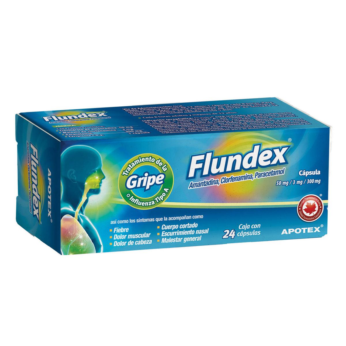 FLUNDEX 24CAP AM50Mg/CLO3mg/PC300mg