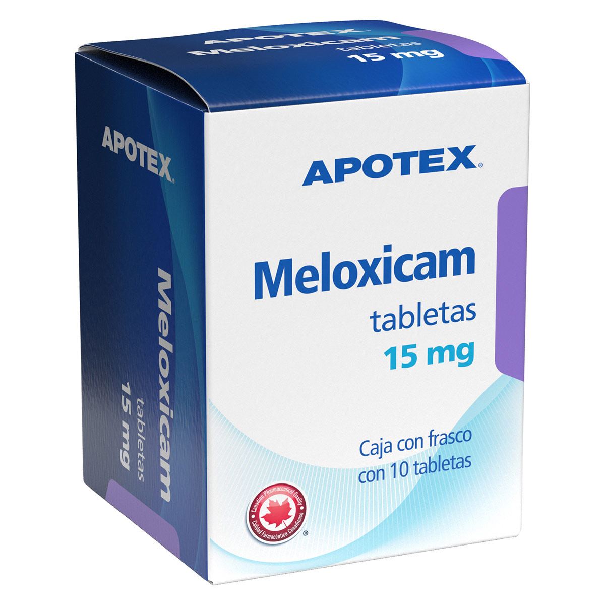 Meloxicam caja con frasco con 10 tabletas de 15 mg