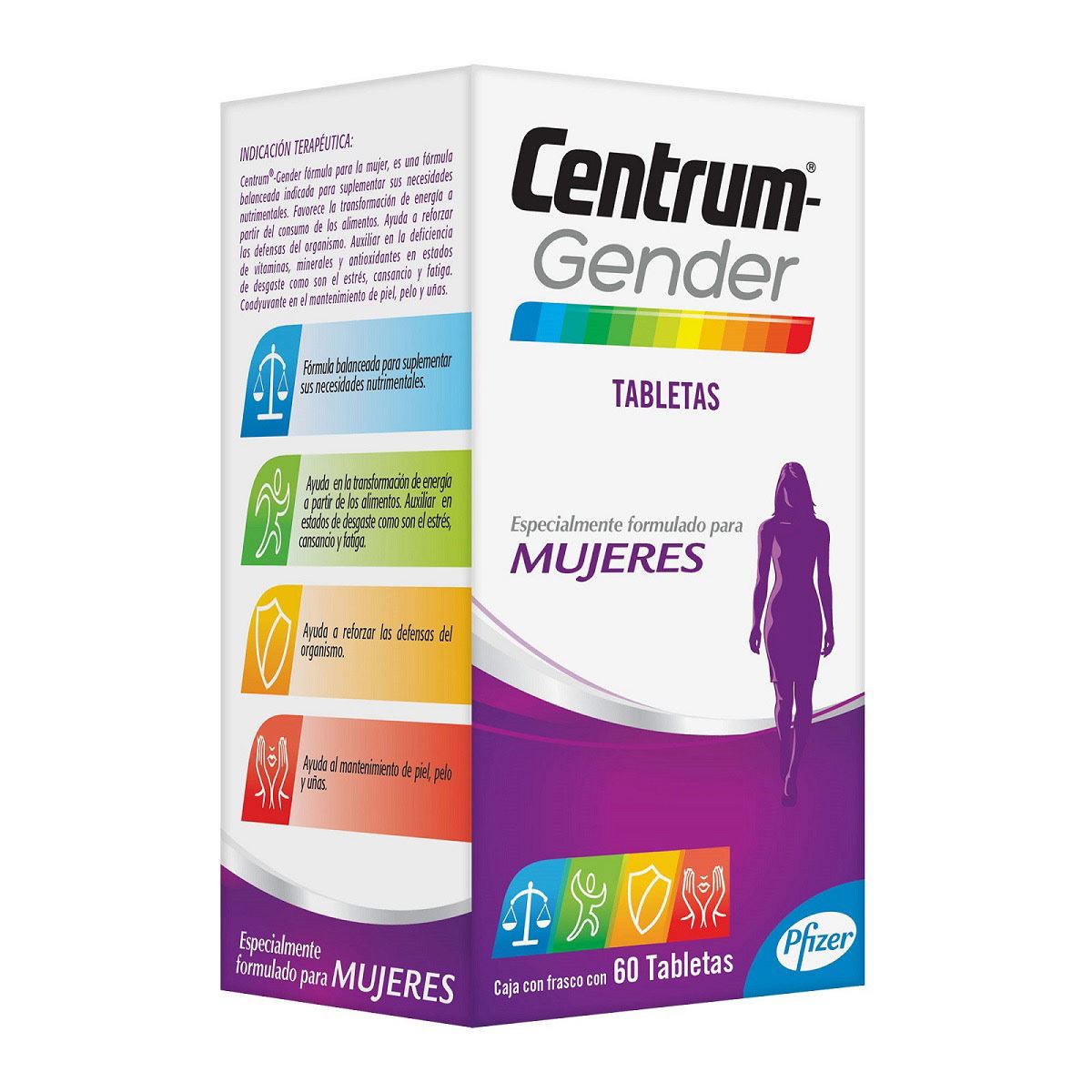 Multivitamínico Centrum Gender mujeres Frasco con 60 tabletas