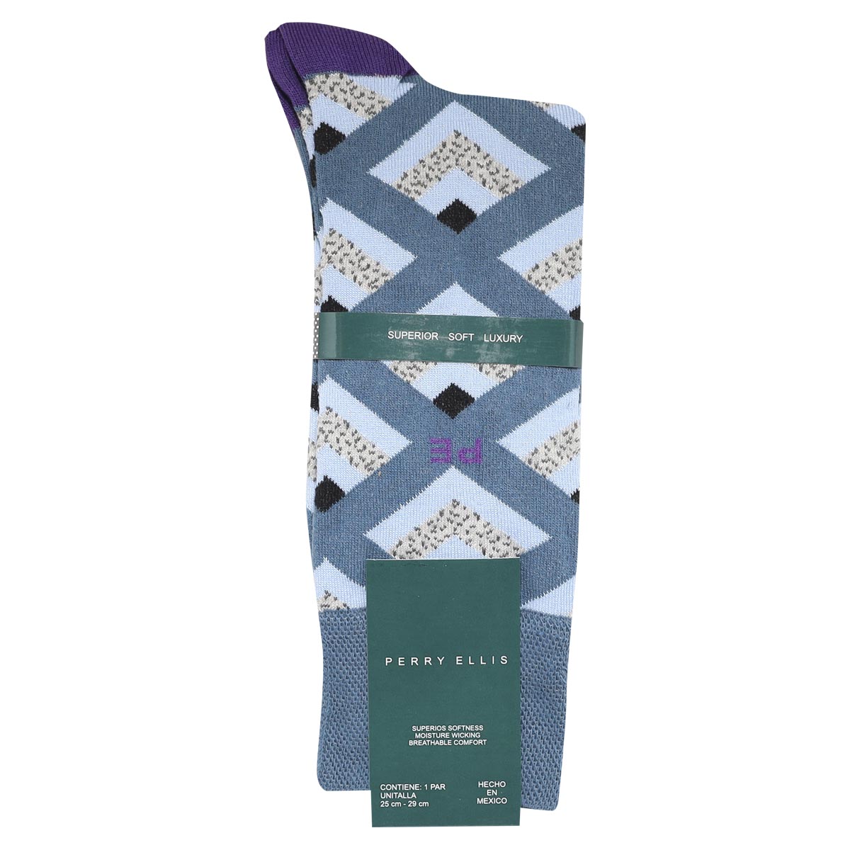 Calcetín PERRY ELLIS Rombos Marino Algodón para Hombre