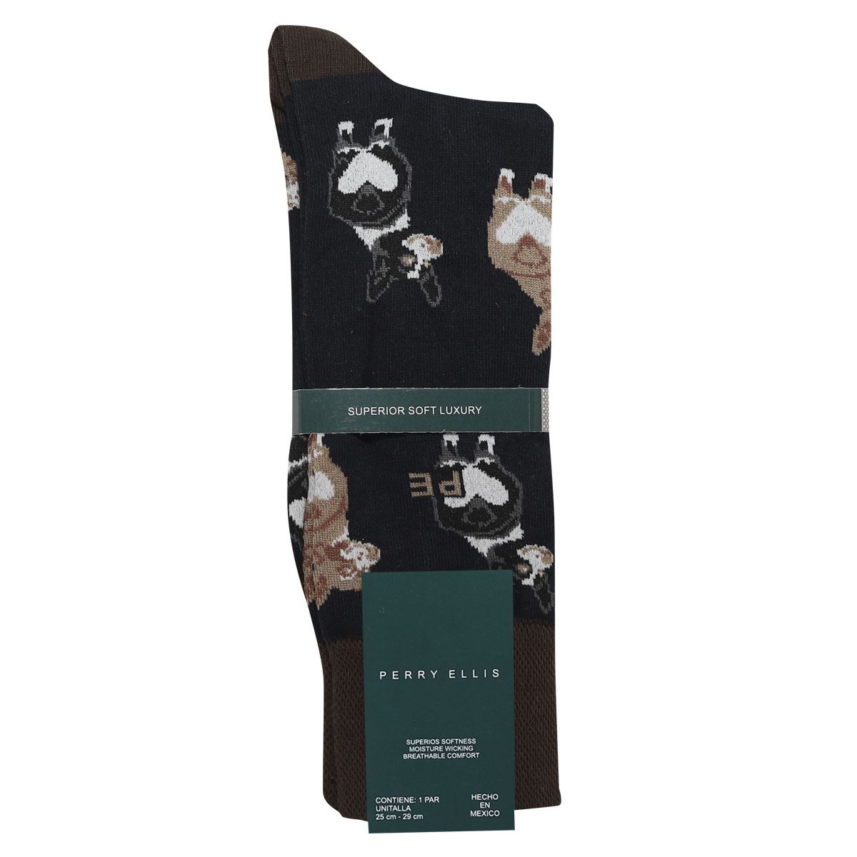 Calcetín Perry Ellis Diseño Perritos para Hombre