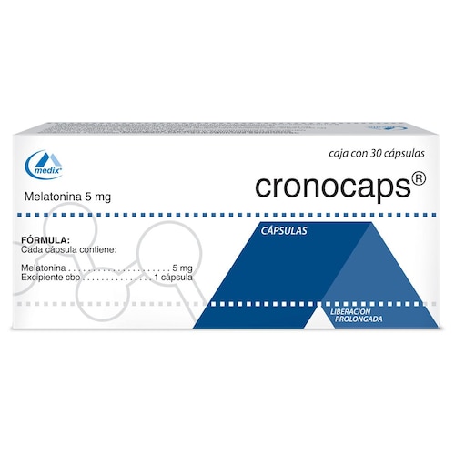 Cronocaps® 5 mg 30 cápsulas de 5 mg. Melatonina