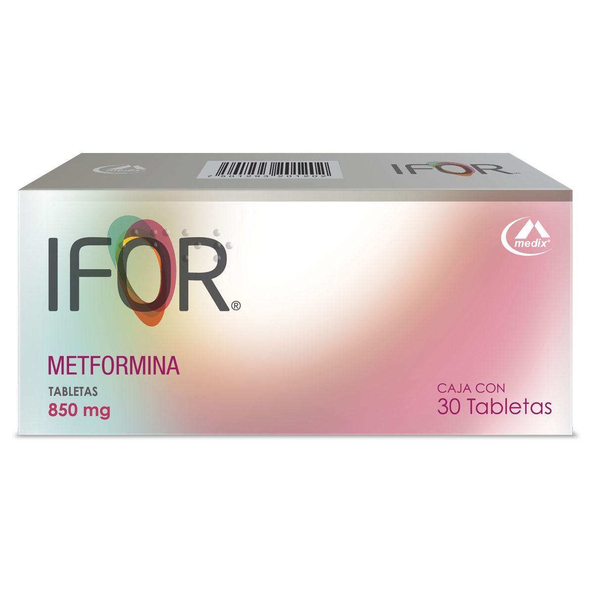 Ifor 850 30 tabletas 850 mg. Metformina.