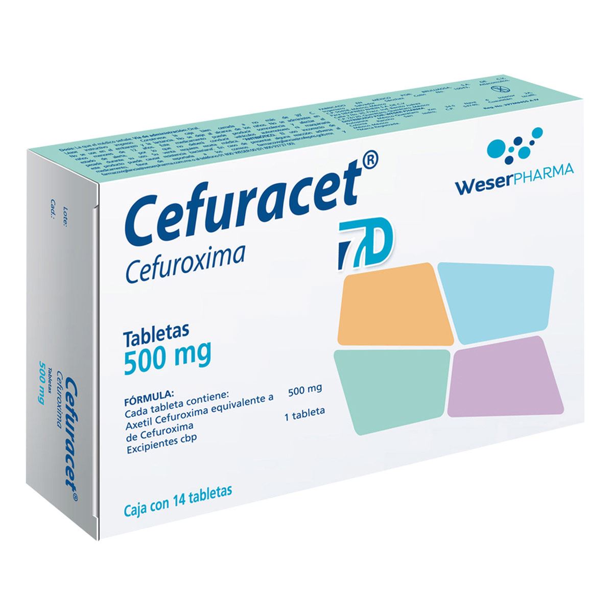 Cefuracet 7D 500 Mg. Caja con 14 Tabletas