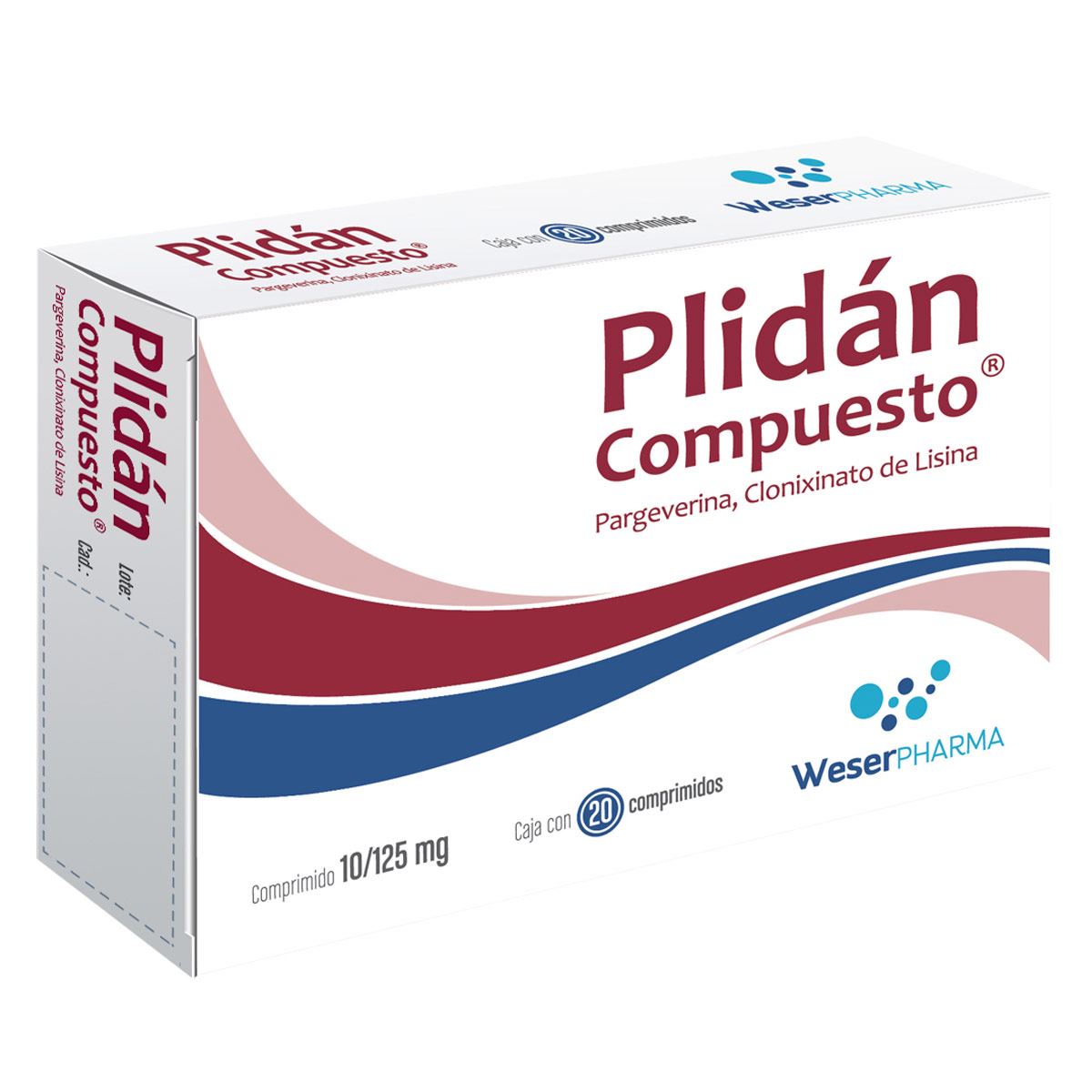 Plidan Compuesto 10/125 mg. Caja con 20 Comprimidos