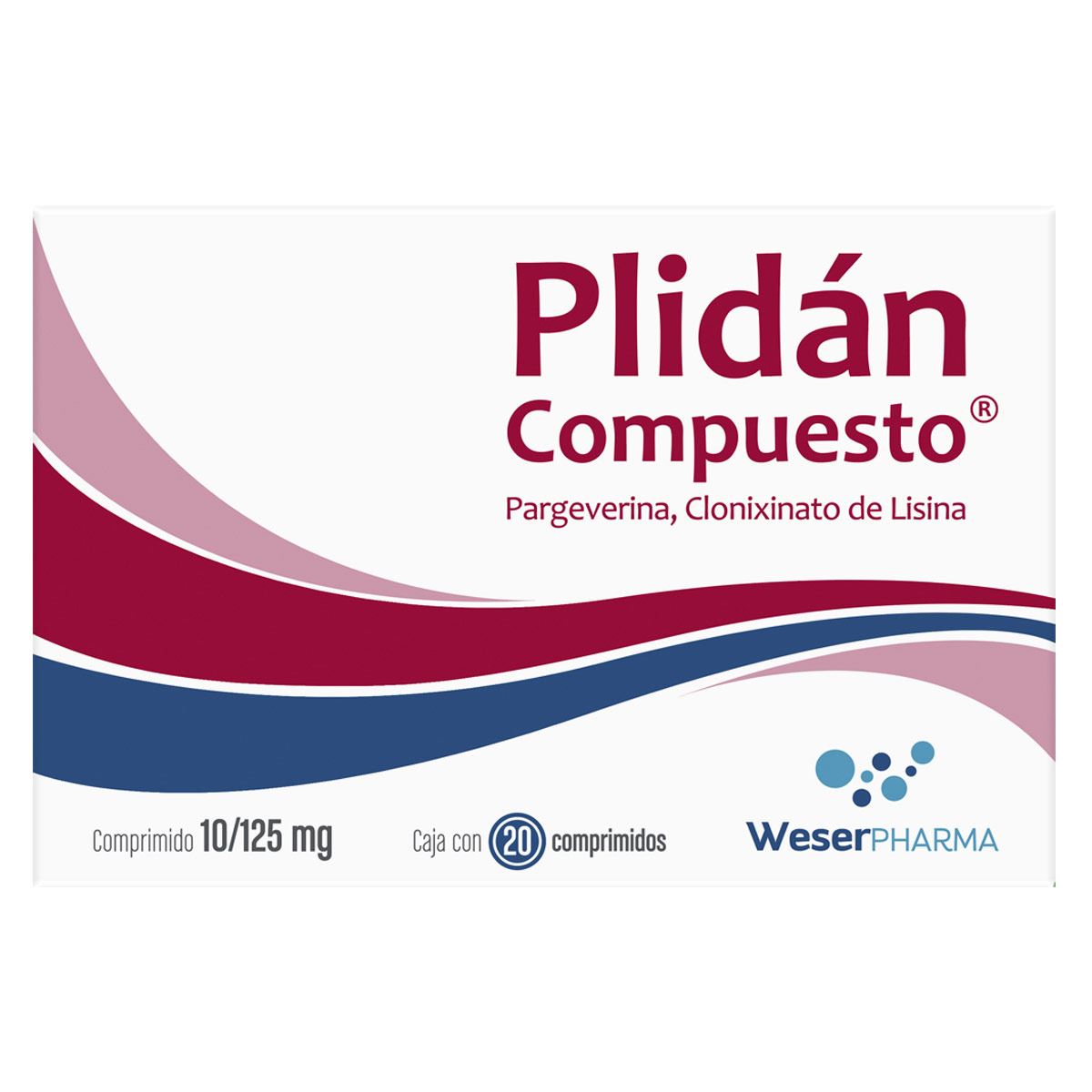 Plidan Compuesto 10/125 mg. Caja con 20 Comprimidos