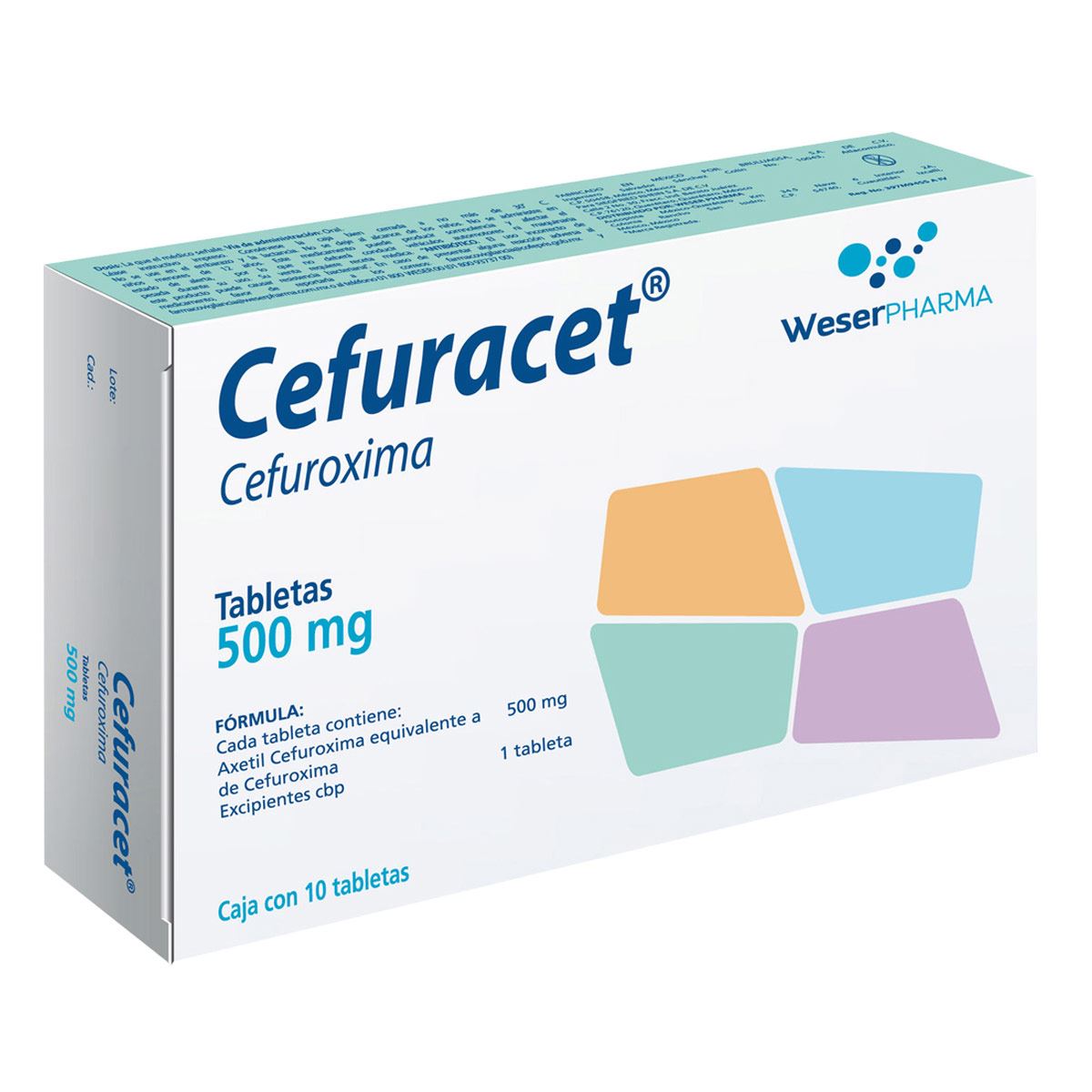 Cefuracet 500 Mg. Caja con 10 Tabletas.
